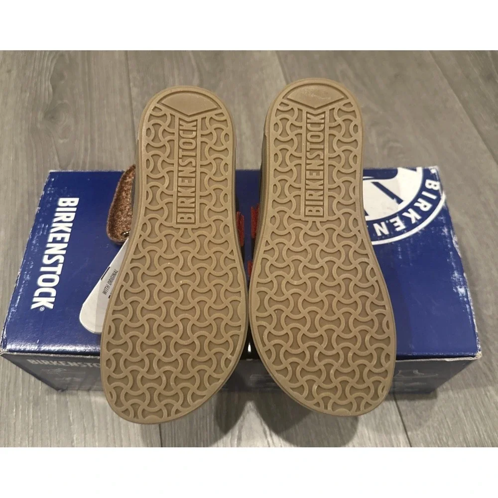 Birkenstock Kids Unisex EU29 K11 Regular Arran Hook & Loop Leather Sneaker Grey